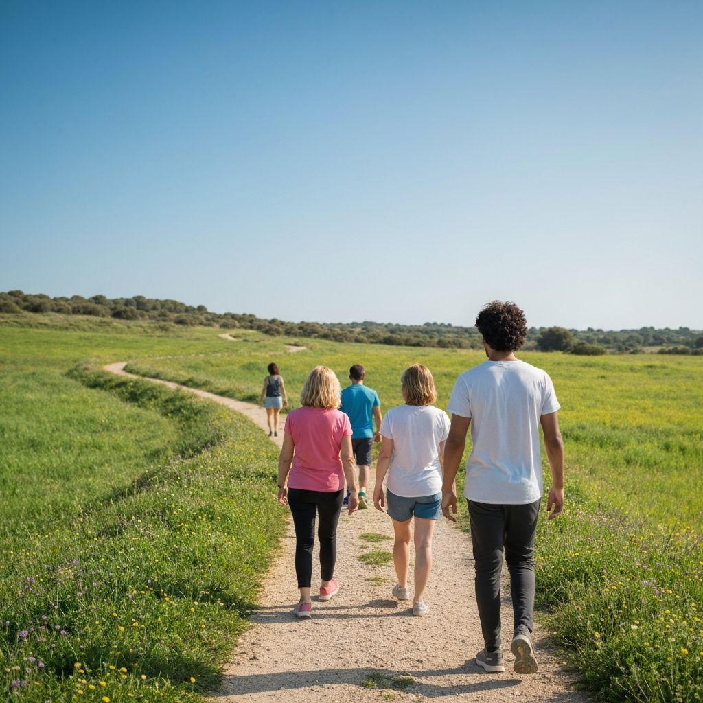 Άνθρωποι περπατούν στη φύση
